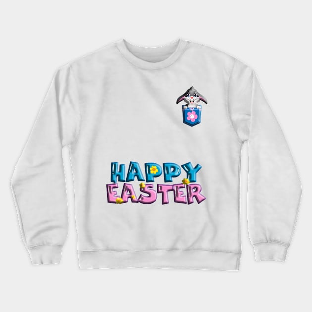 happy easter rabbit baby bunnies Crewneck Sweatshirt by NI78